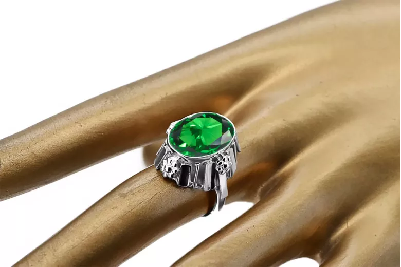 Ring Vintage Emerald Sterling silver 925 vrc043s